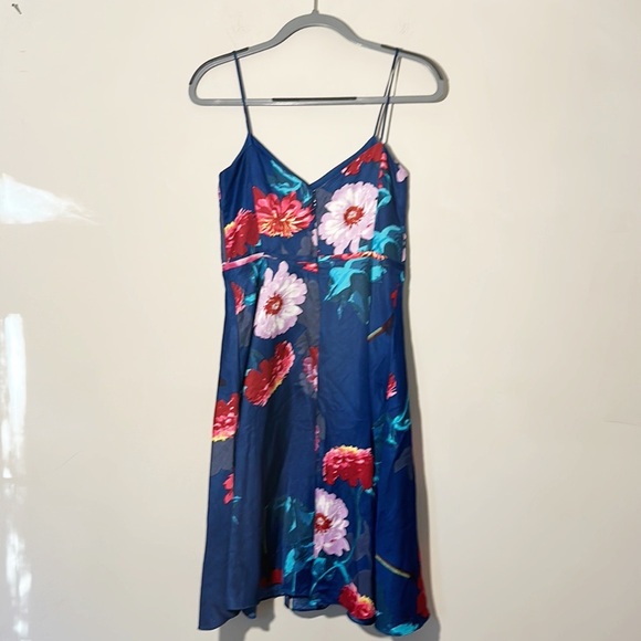 Banana Republic Floral A Line Midi dress cocktail party women size 4 - Picture 5 of 9
